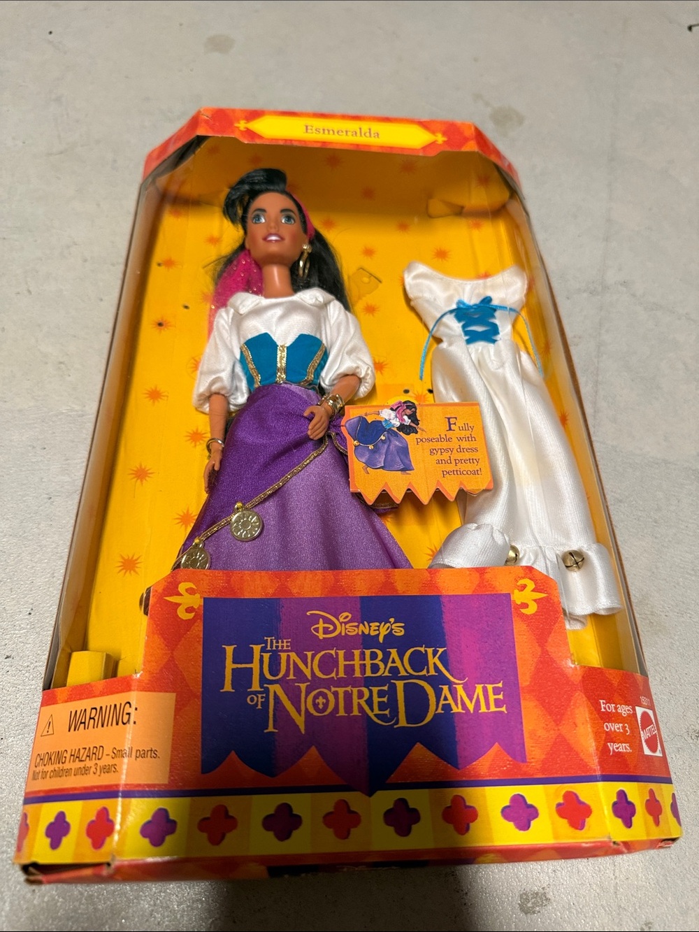 Disney Esmeralda Doll with Purple Skirt and Teal Bodice